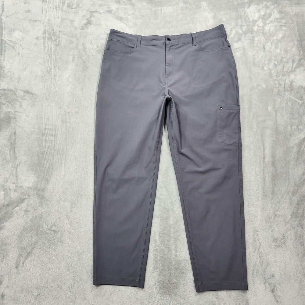 Dip Pants Mens 41x27 Gray Regular Fit Microfiber Cargo Lightweight Travel Casual